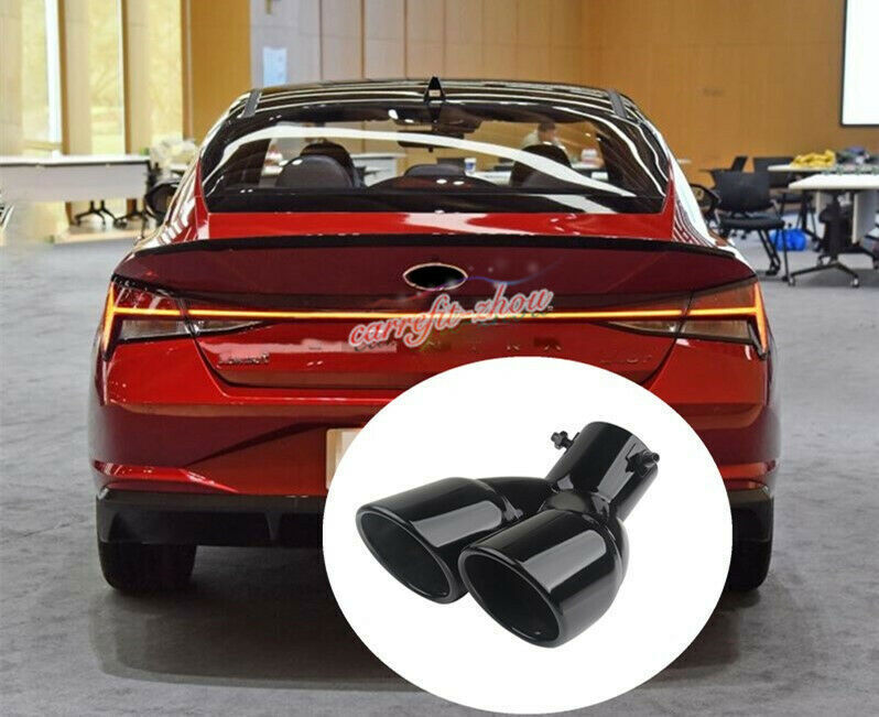 for Hyundai NEW for Elantra 2021 Black SUS Rear Exhaust Muffler Tip End Pipe Trim