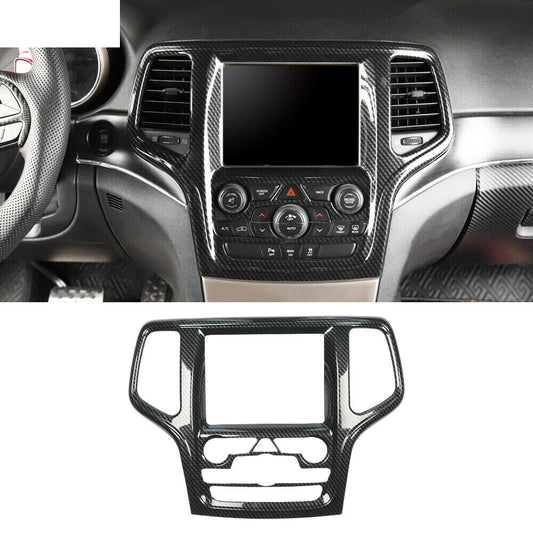 for Jeep Grand Cherokee 14-20 Carbon Fiber Central Console Navigation Frame Trim