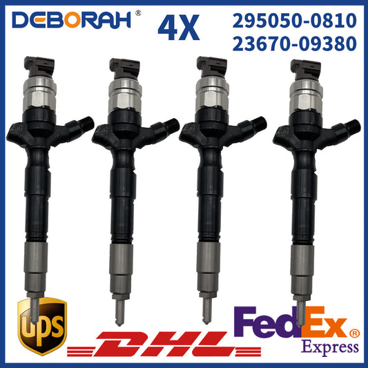 4X Diesel Fuel Injector 295050-0810 23670-09380 for Toyota 2KD 2.5L Hilux