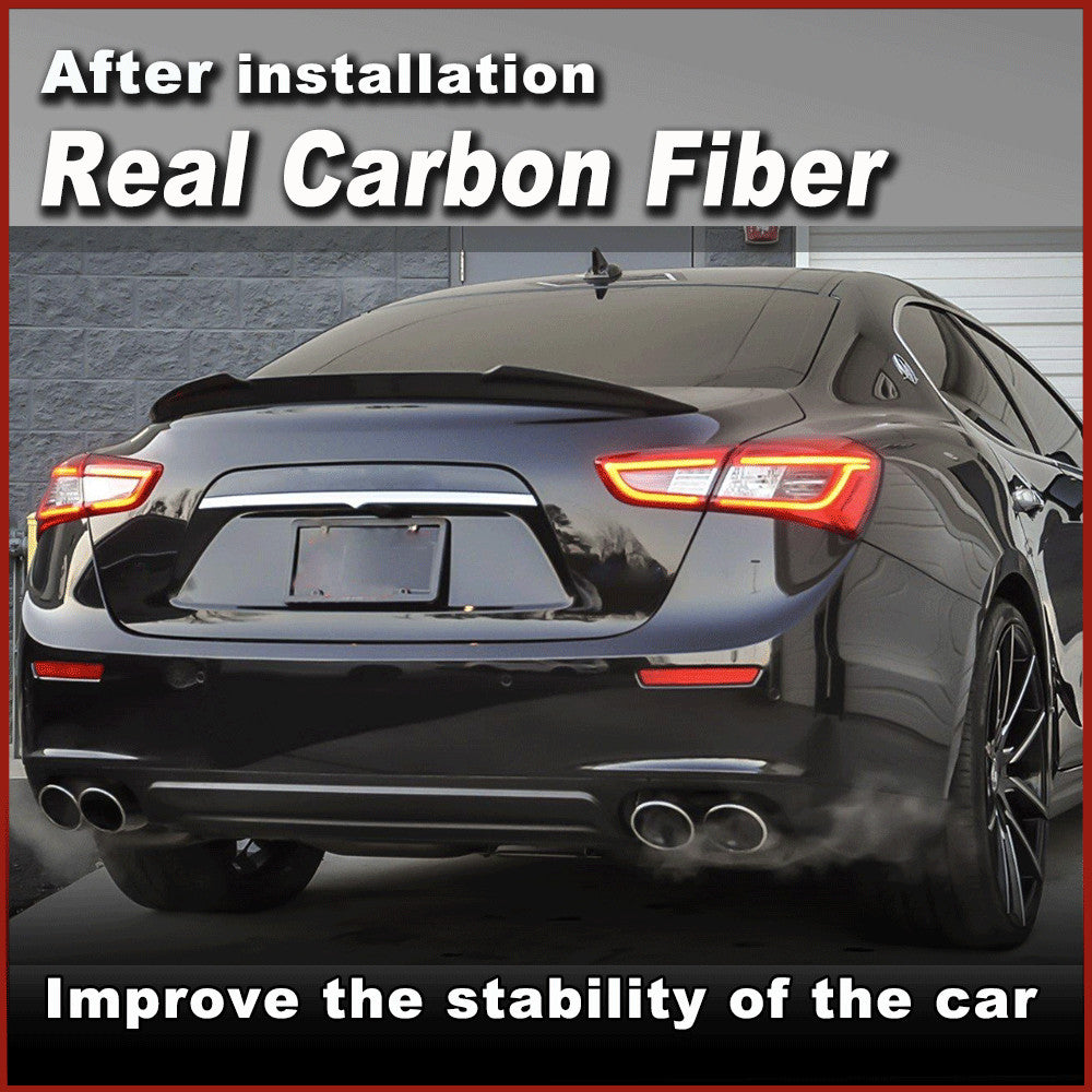 Fit for Maserati Ghibli Sedan 2014-2024 REAL Carbon Rear Trunk Spoiler Wing Lip