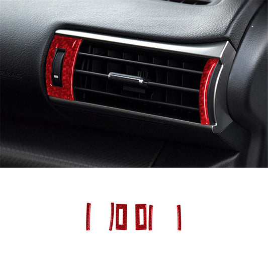 6X Red Carbon Fiber Air Vent Outlet Cover Trim for Lexus RC300 350 200T 2015-20
