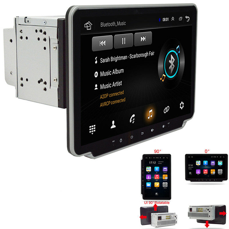 Double 2Din Rotatable 10.1in Touch Screen WiFi GPS Car Stereo Radio MP5 Player