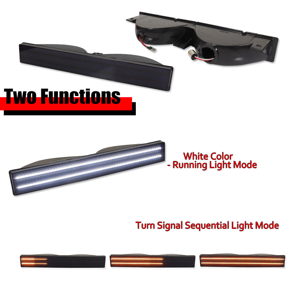 Black switch LED DRL turn signal light applicable to 82-87 El Camino Malibu Caballero