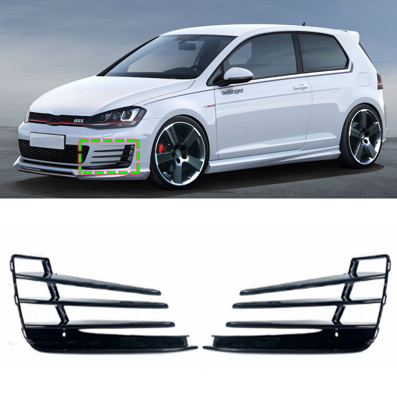 2x Front Fog Light Grille Lower Bumper Grill Cover for VW for Golf MK7 GTI 2014-2017