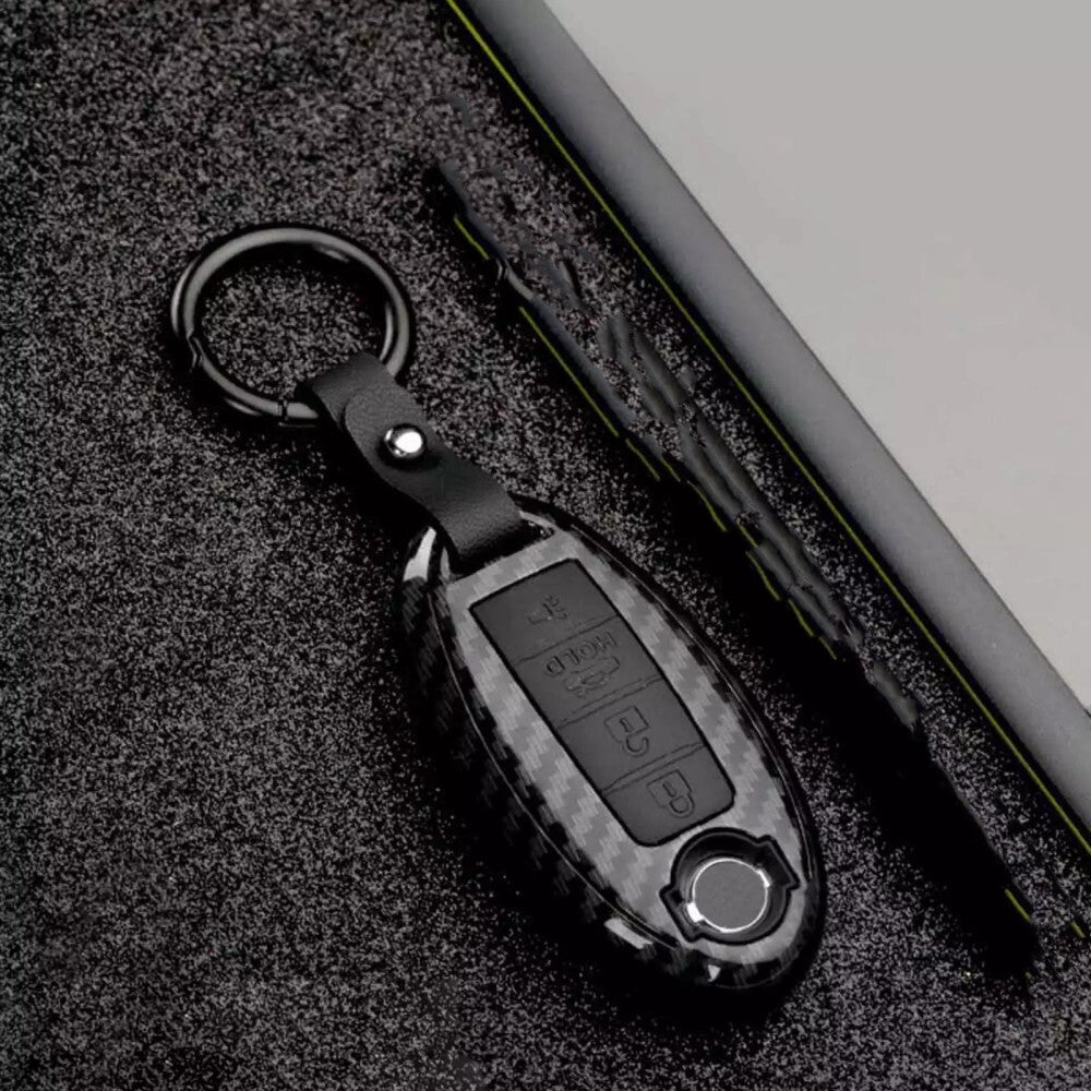 ABS Carbon Fiber Style Keychains Key Cover Case For accessories  for Nissan new