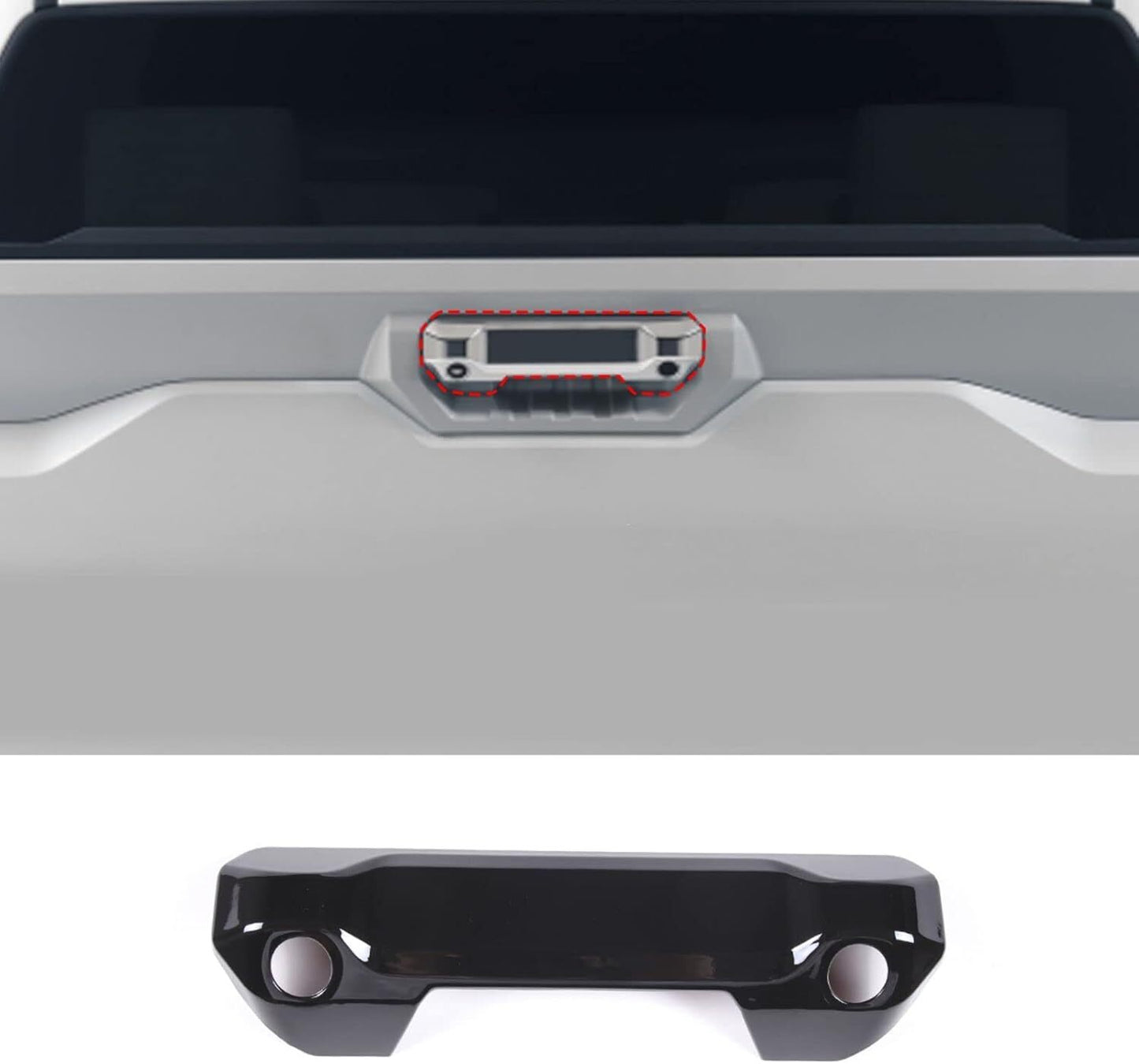 for Toyota Tundra 2022-2024 Tailgate Rear Trunk Door Handle Cover Trim Black