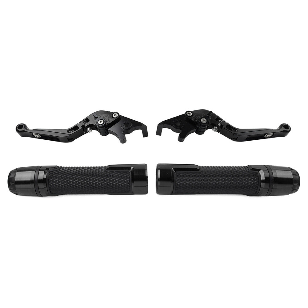 Fold Extendable Brake Clutch Levers Handlebar Grips Set Fit for BMW R1200GS ADV BLK