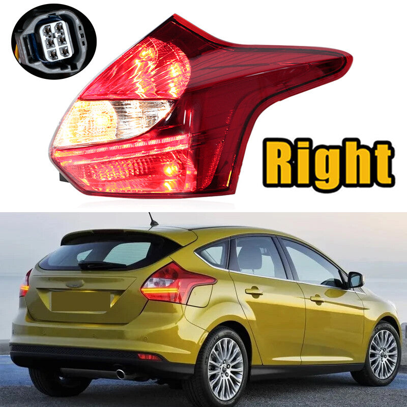 Right Tail Light Assembly for Ford Focus Hatchback 2012-14 Wiith LED Rear Light