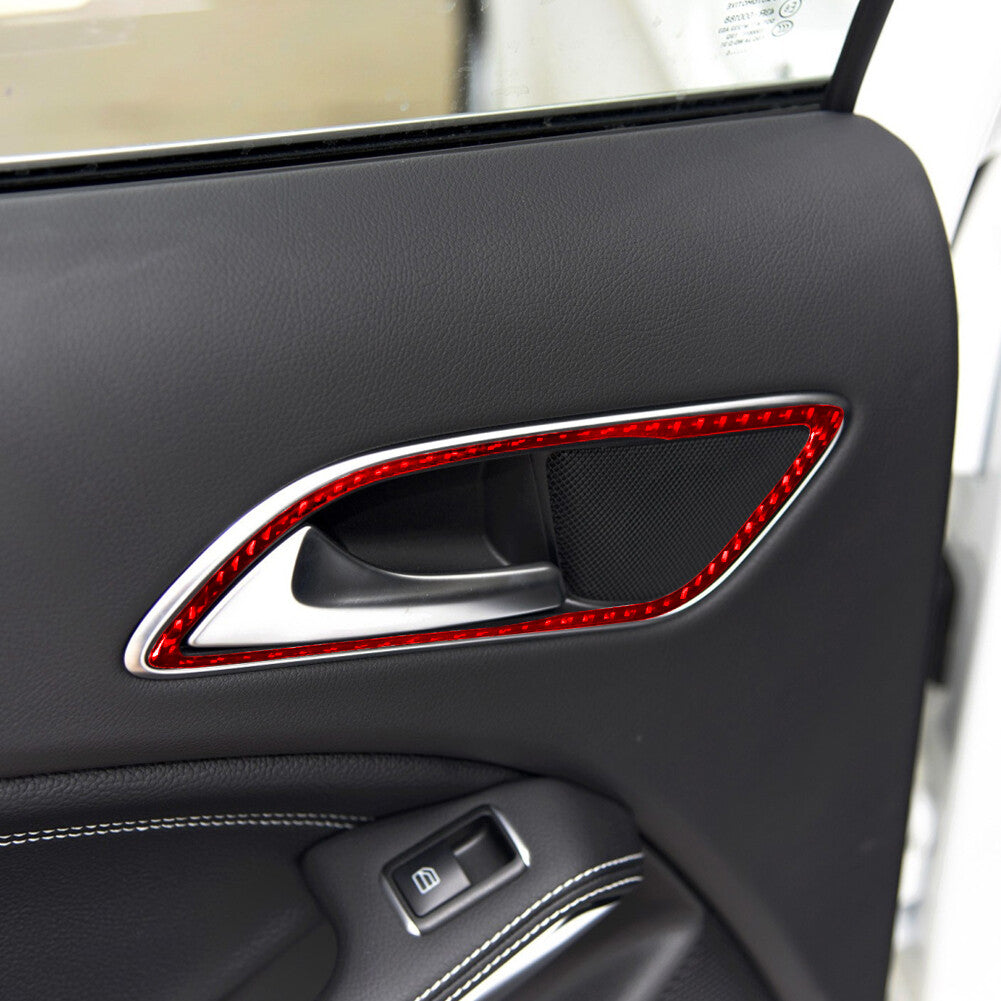 2X Red Rear Door Handles Trim Cover for Mercedes Benz CLA 2014-2018/GLA 2015-18