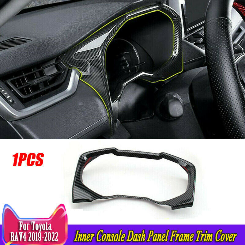 Carbon Fiber Inner Console Dash Panel Frame Trim Cover for Toyota RAV4 2019-2024