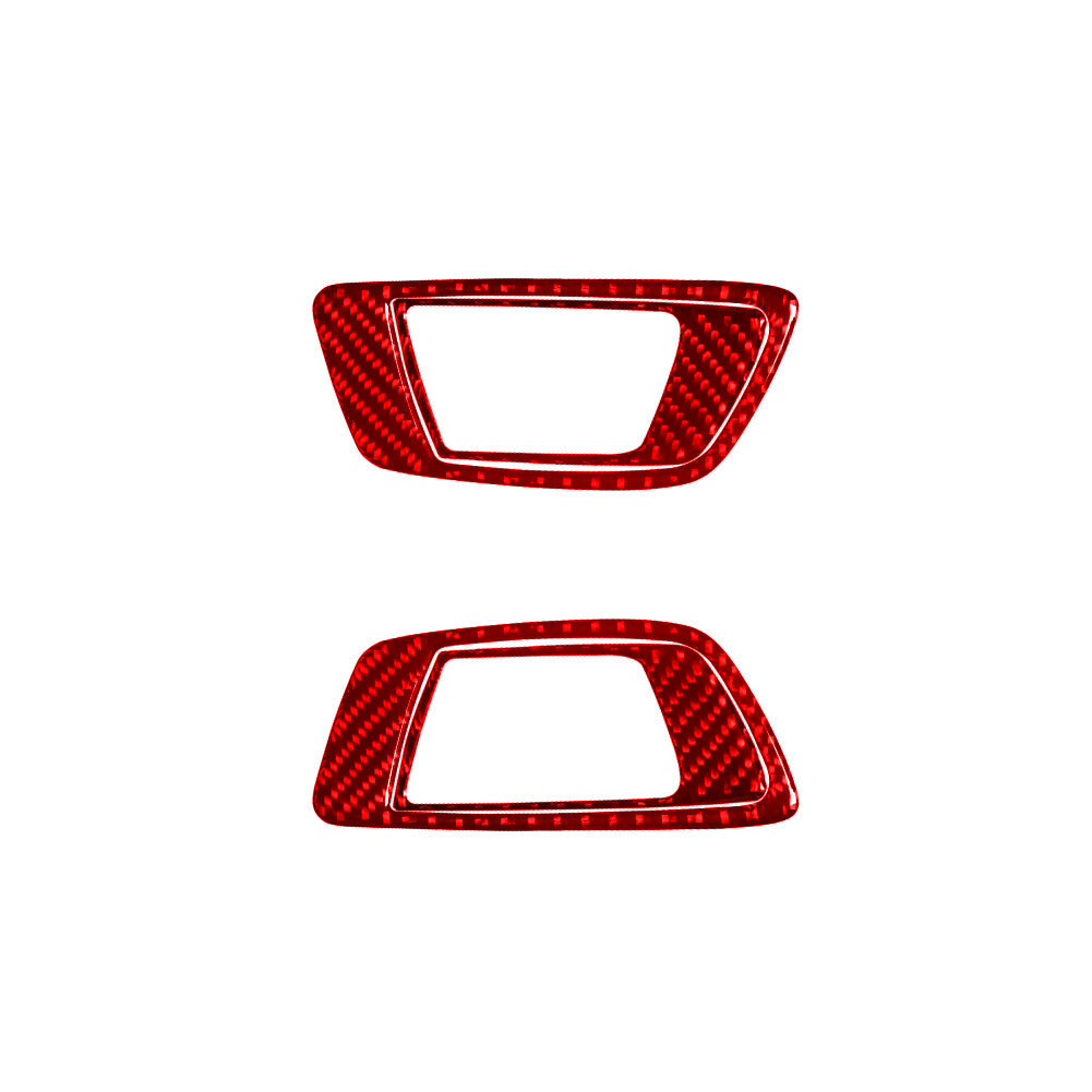 4Pcs Red Carbon Fiber Rear Door Handle Cover Trim for Ford Fiesta 2011-2015