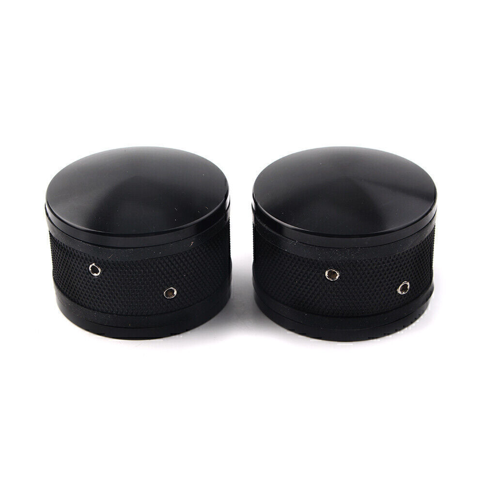 for Harley Sportster Softail Road King CNC Front Axle Nut Cover Cap Black 2pcs