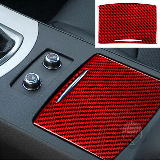 Red Carbon Fiber Interior Water Cup Holder Panel Trim for Infiniti G37 2007-2009