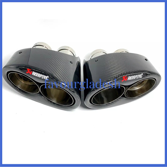 1 Pair Akrapovic Carbon Fiber Exhaust Tip for Audi RS3 RS4 RS5 RS6 A3 A4 A5 A6