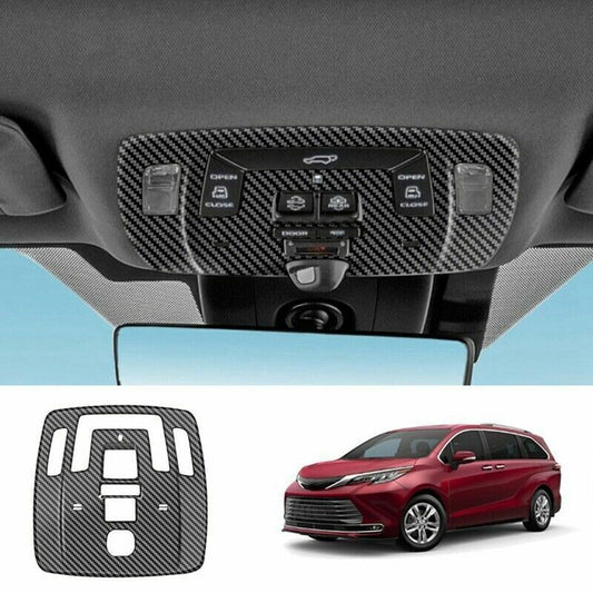 Carbon Fiber Car Front Reading Light Lamp Cover Trim for Toyota for Sienna 2021-2023