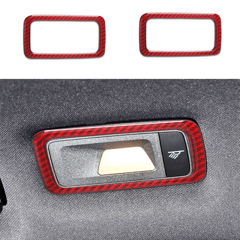 Red carbon fiber rear reading light cover trim for Porsche Macan 2015 - 2021