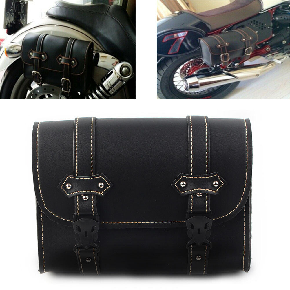 Motorcycle Universal Tool Bag PU Leather Side Storage Saddle Bag Luggage Pouch