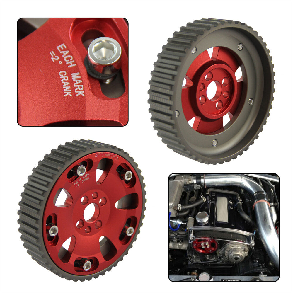 2PCS Cam Gear for Nissan Skyline GTR R32 R33 R34 GTS RB20DET RB25DET RB26DET Red