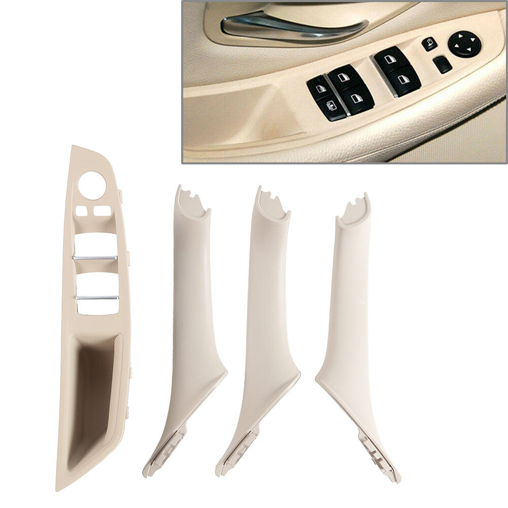 Off white Window Door Handle Lift Switch Button Frame Panel Fit for BMW F10/11/18LHD