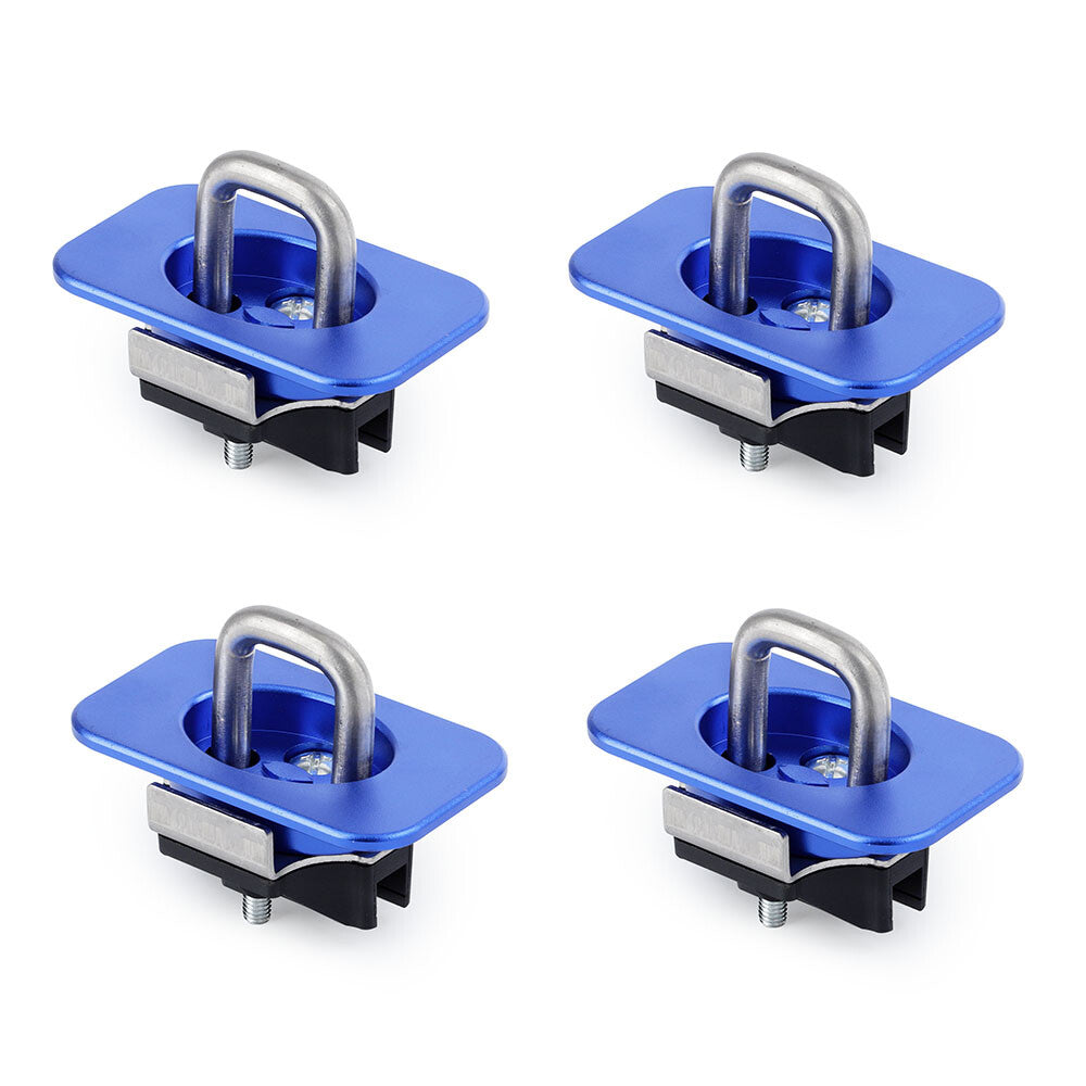 4Pcs Flush Fit Truck Bed Tie Downs Anchors Retractable Fit for Ford Trucks Blue