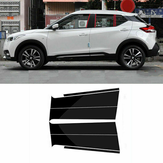 for Nissan Kicks 17-2024 Piano Black Pillar Posts Door Window Molding Strip Trim