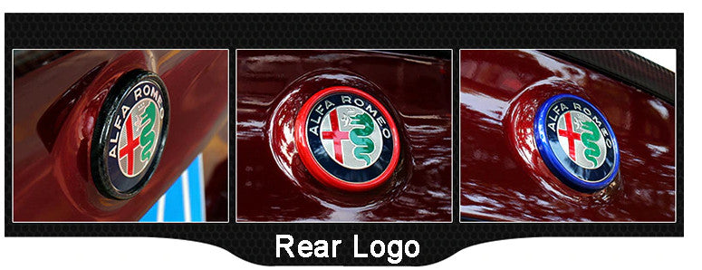 1-Pack Red for Alfa Romeo Giulia Rear Boot Trunk Ring Badge Sign Cover