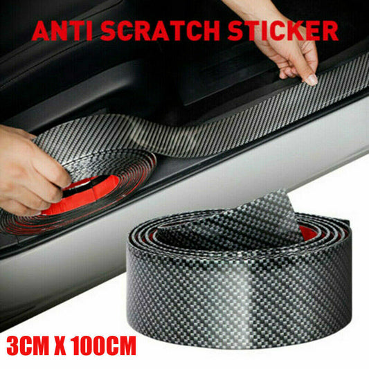 Plate Guard Protector 3CM1M Car Carbon Fiber Rubber Edge Strip Door 3D Protect