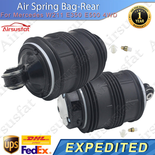 Pair for Mercedes W211 E350 E500 4WD 2Pins Rear LR Air Suspension Spring Bags