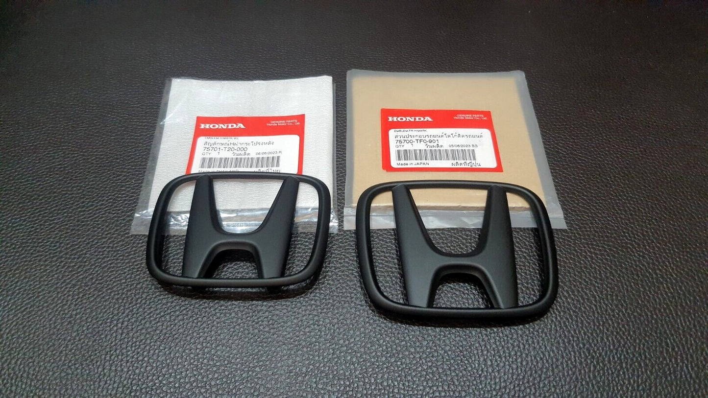 set of black H for CIVIC FE turbo logo embroidered badges for rear for Honda for CIVIC FE 21-23