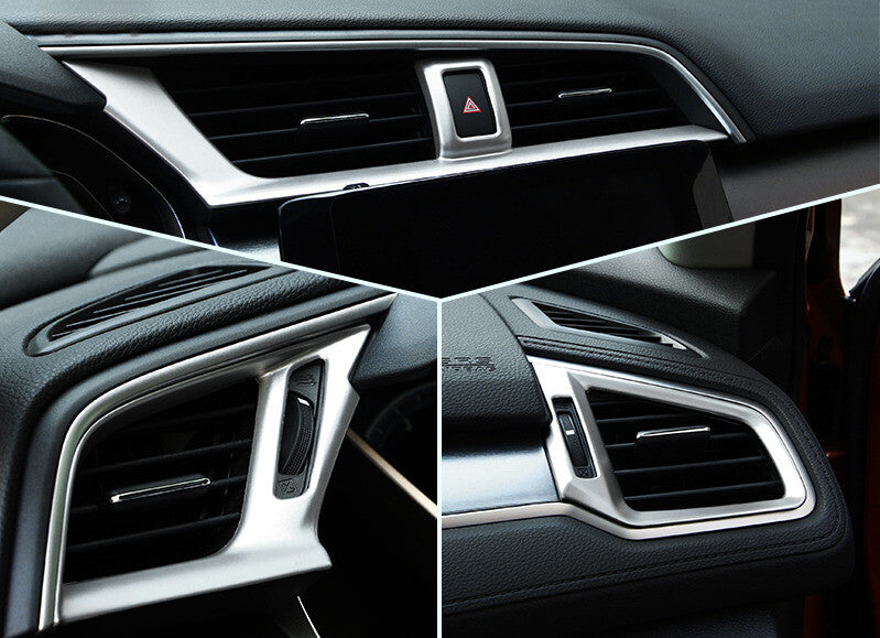 Middle Air Outlet Vent Cover Trim 3 for Honda for Civic 10th 2016-2021 Silver Matte