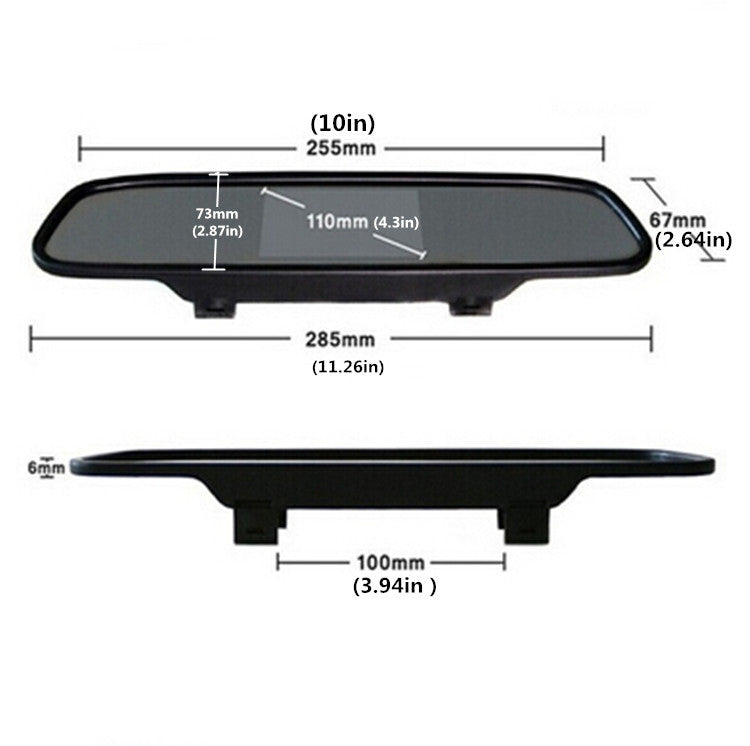 Car Reverse Parking Camera Rearview Mirror TFT Color Monitor LCD Screen Display