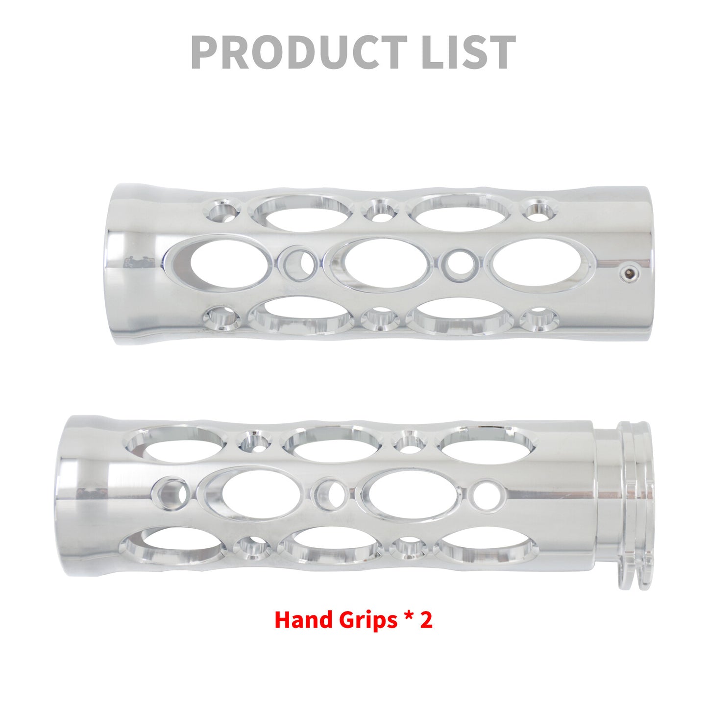 Chrome Hollow 1 25mm Handlebar Hand Grips for Harley Touring Softail Sportster