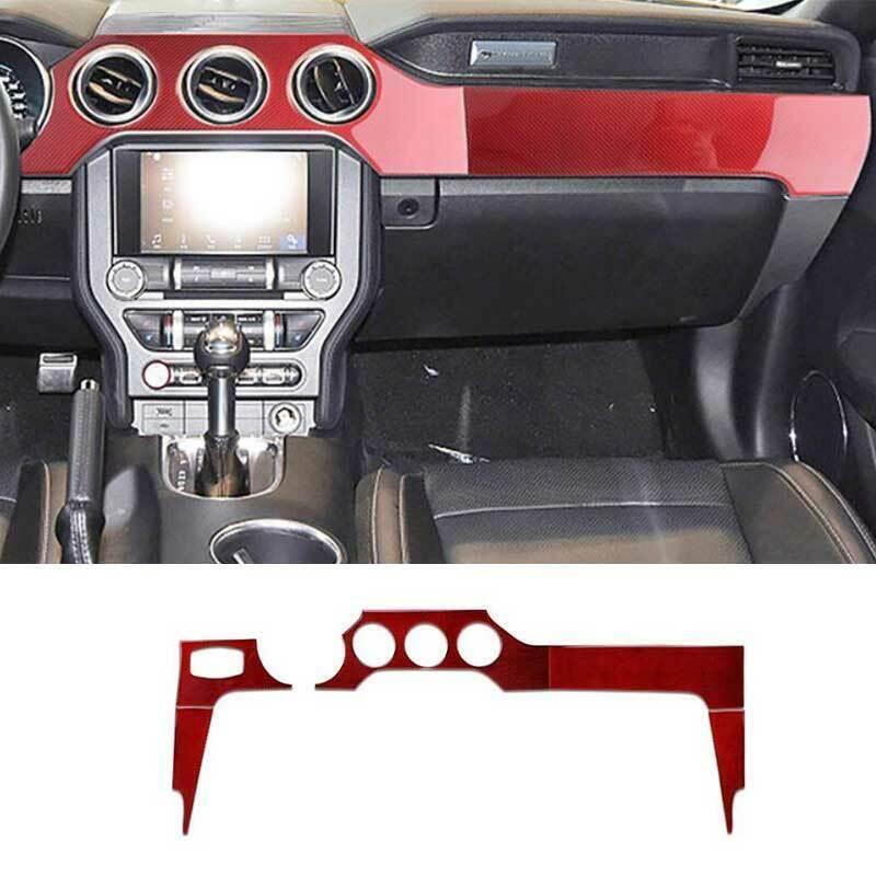 Red Carbon Fiber Middle Console Dashboard Panel for Ford for Mustang for Shelby 2015-22