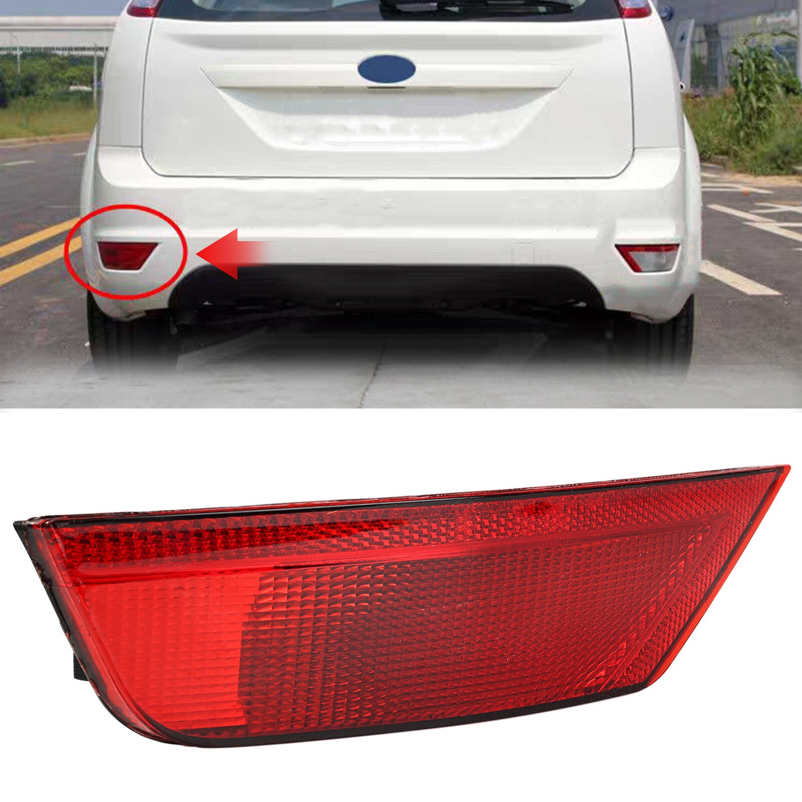 for Ford Focus MK2 2008-2011 Rear Bumper Reflector Light Tail FogLight Left Red