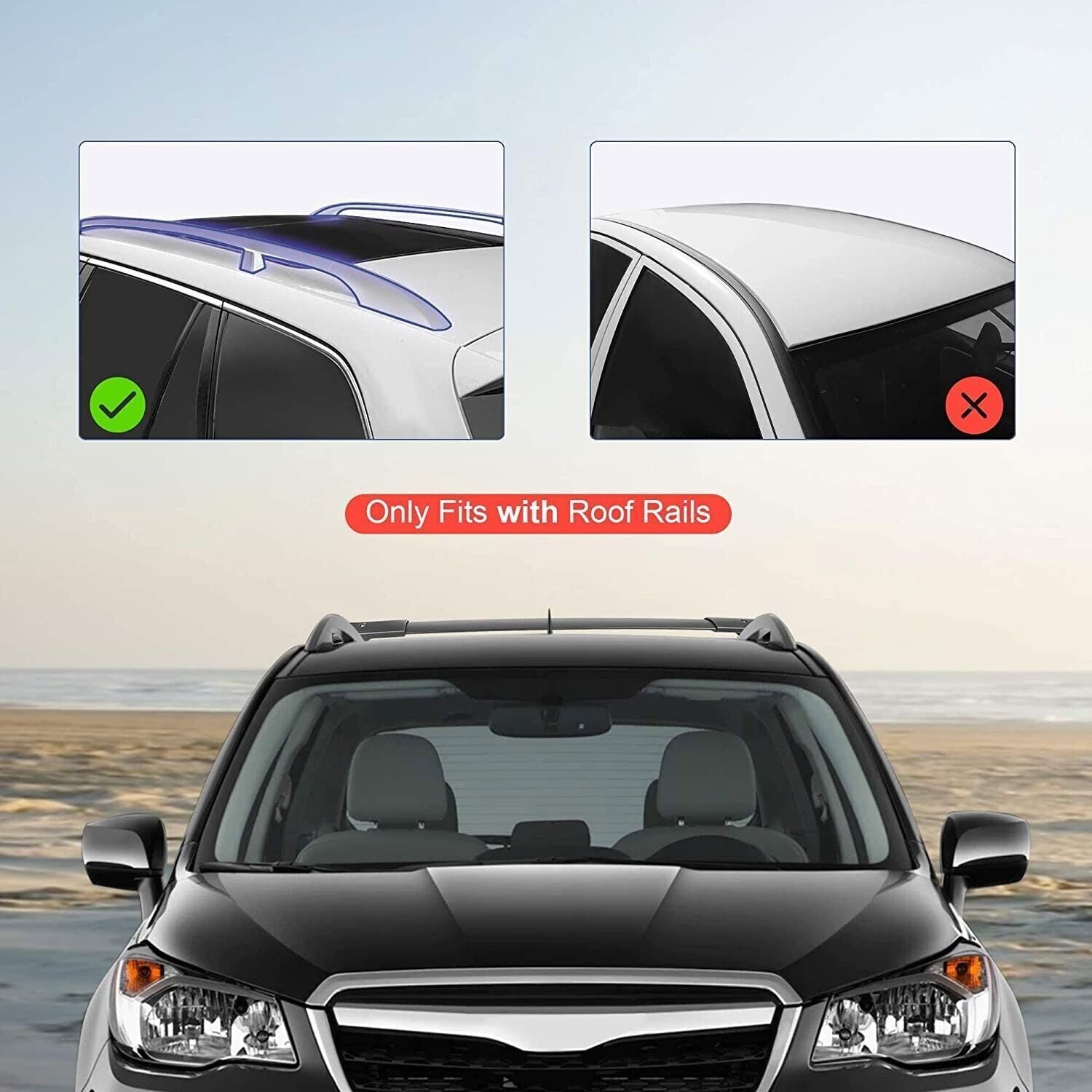 Fits for Subaru Forester 2014-2023 Roof Rail Racks Cross Bars Crossbars Holder