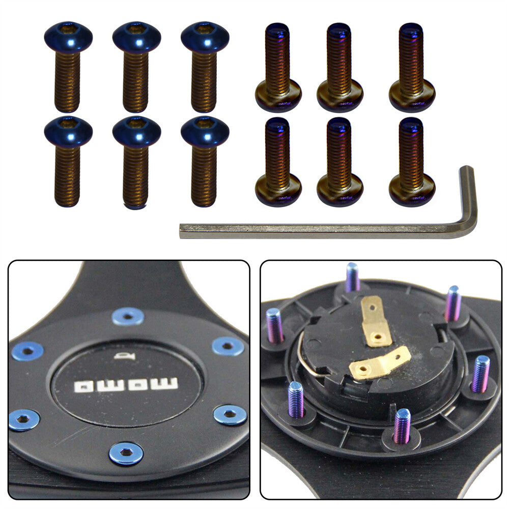 12Pcs Steering Wheel Bolt Screw Kit For Momo Nardi Personal NRG Sparco RoundHead