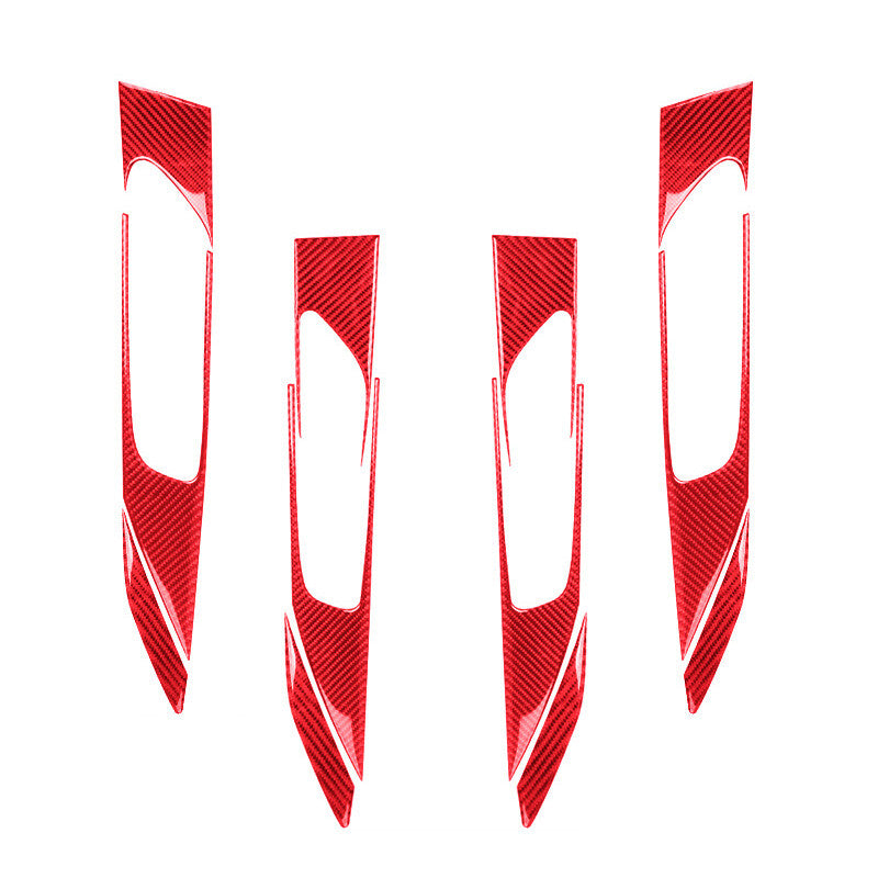 12Pcs Red Carbon Fiber Interior Door Handle Cover Trim for Mazda CX-9 2016-2022