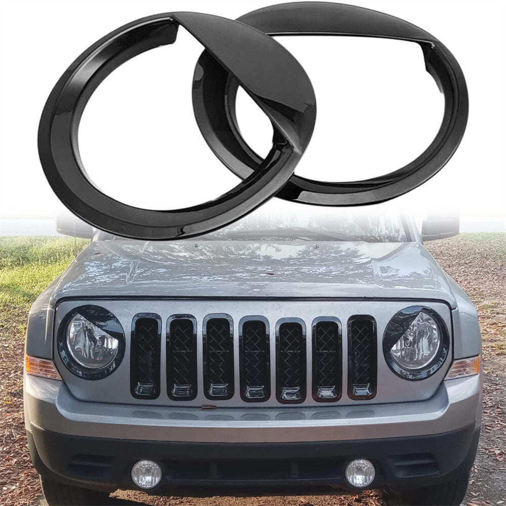 New Front Angry Eyes Style Light Headlight Trim Cover for Jeep Patriot 2011-2017