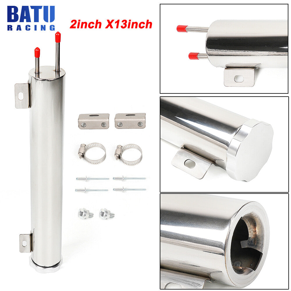 Polished Stainless Steel Radiator Universal 2¡Á13 Overflow Tank for Ford for Chevy