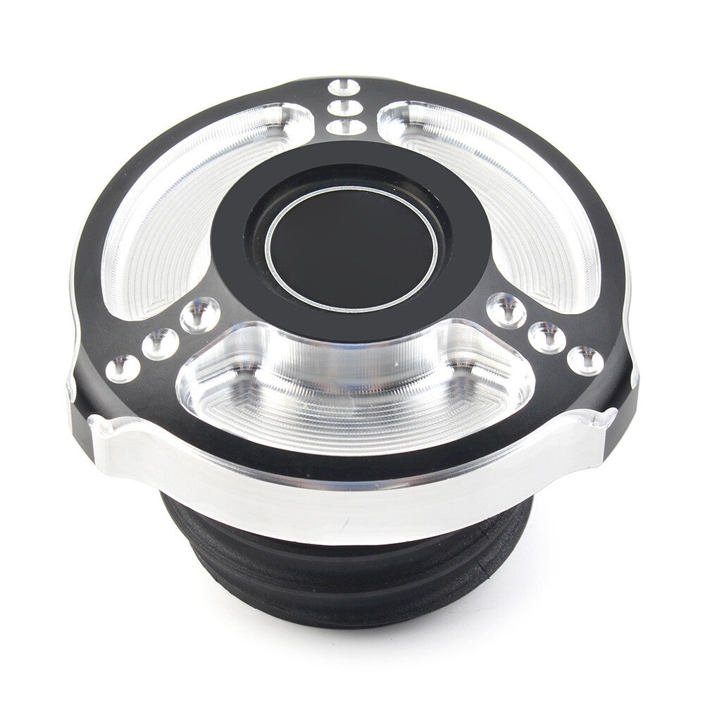 Fuel Gas Tank Cap Cover for Harley Sportster Touring Softail Dyna 1992-17 Black