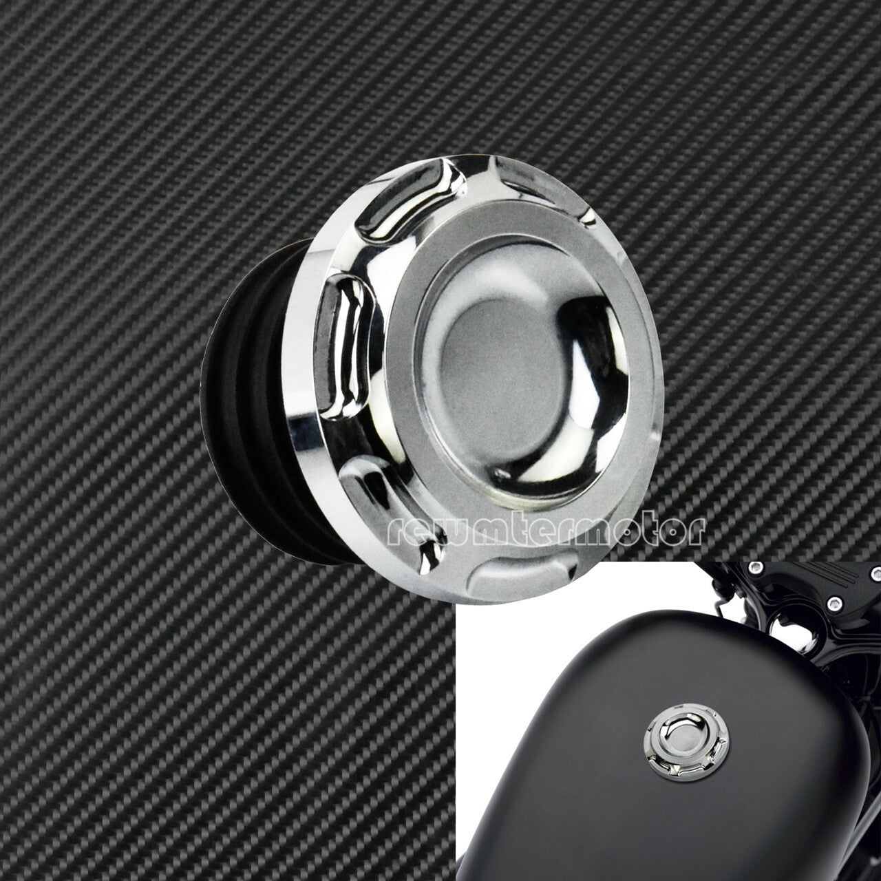 Chrome Gas Cap Fuel Tank Cover Right-hand Thread Fit for Harley Heritage Softail
