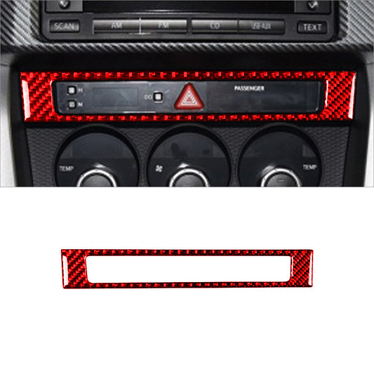 Red Carbon Fiber Emergency Light Button Cover Trim for Toyota 86 for Subaru BRZ