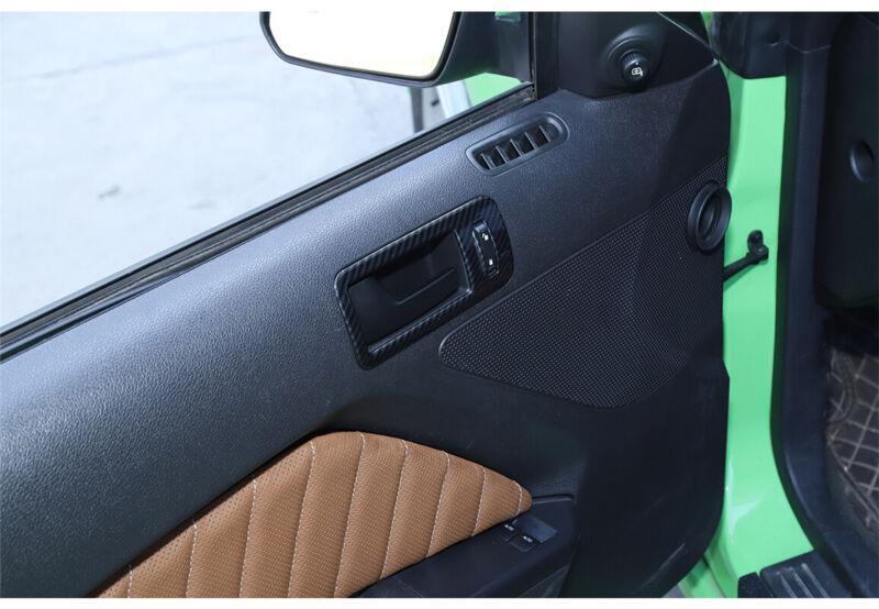 Front Door Handle Frame Cover Trim 2pcs Carbon Fiber for Ford for Mustang 2004-2014