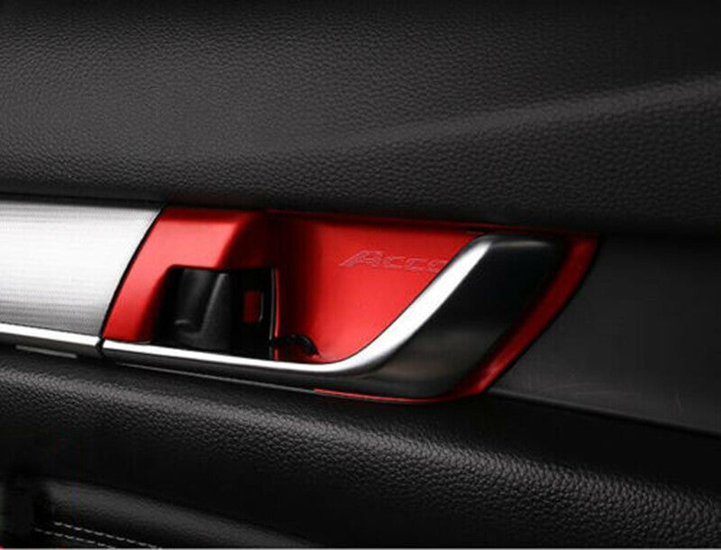 for Honda Accord 2018-2021 Red Inner Car Door Handle Bowl Moulding Cover Trim 4X