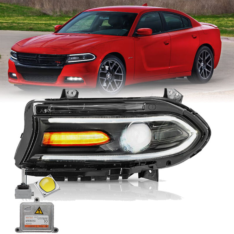 Compatible with 2015-2023 for Dodge Charger HID Xenon Projector Headlight Assembly Driver Left