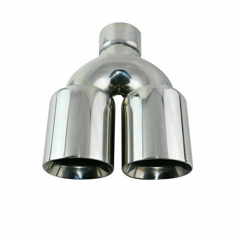 2.5'' Slant Cut Dual Outlet Exhaust Tip Double Wall Stainless Steel Exhaust Tip