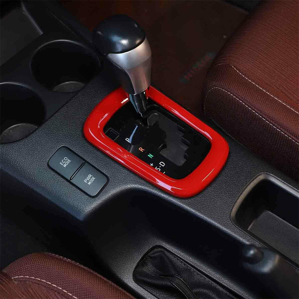 Fit For T@yota Hilux Revo 2015-21 Interior Central Gear Shift Panel Trim ABS Red