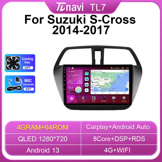 Android Auto CarPlay for Suzuki SX4 S-Cross 2014-17 Car Stereo Radio GPS Screen