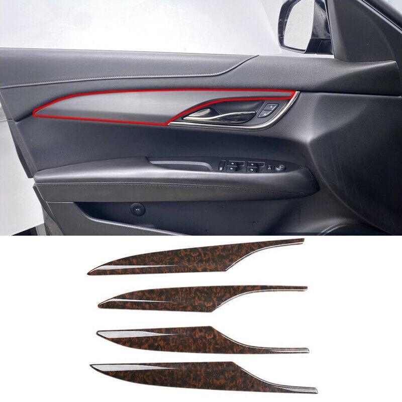 for Cadillac ATS-V ATS 2013-2019 Onyx Wood Grain Inner Door Panel Strip Trim 4pc