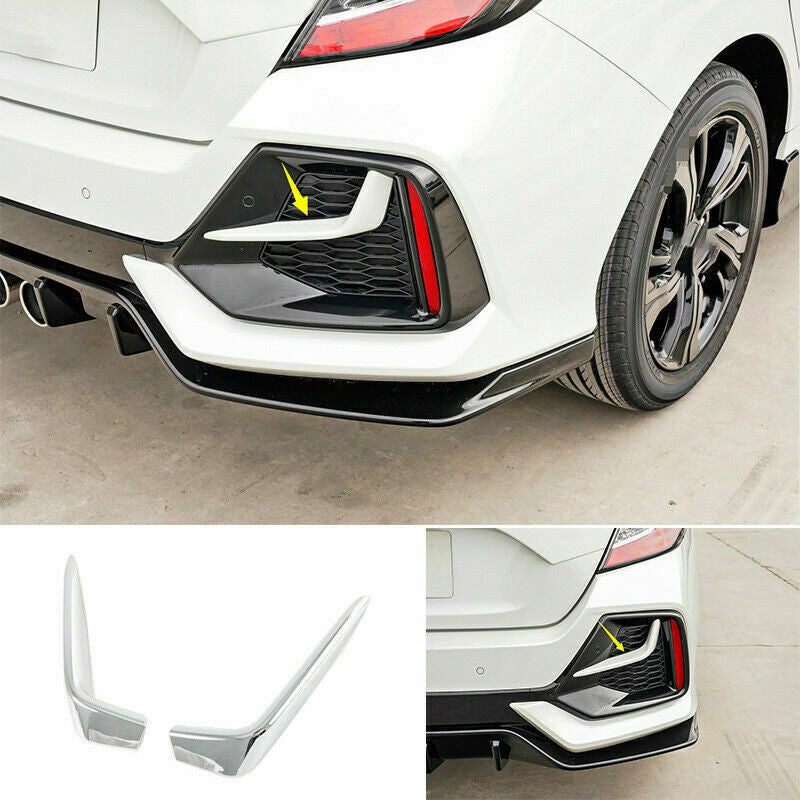 for Honda for Civic Hatchback 2016-2021 Chrome ABS Rear Fog Lamp Light Strips Trim
